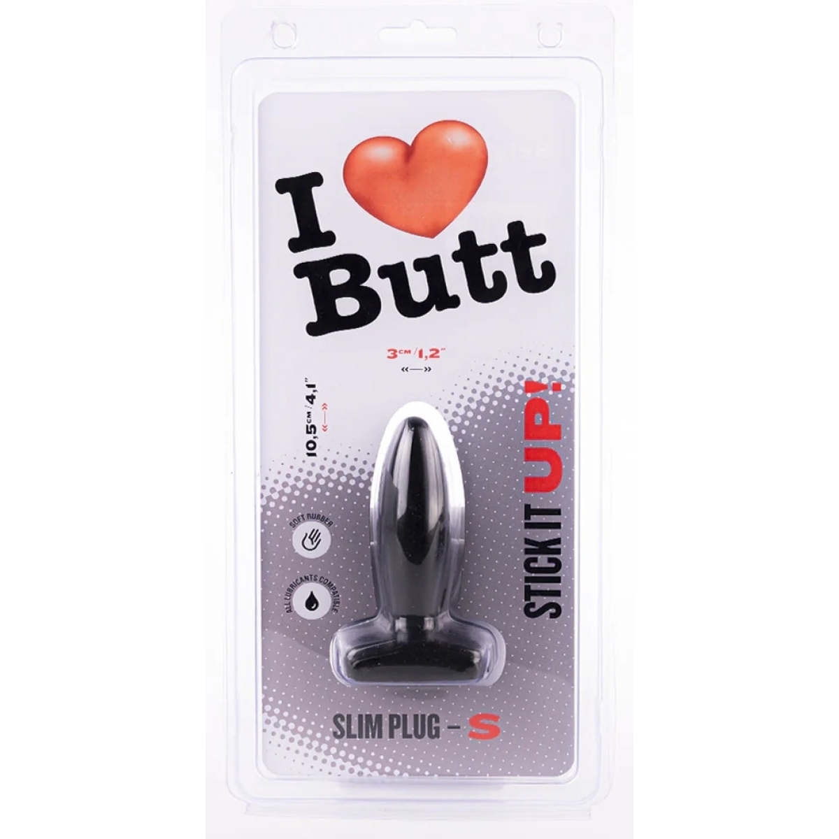 plug slim s i love butt 85 x 3 cm noir 1