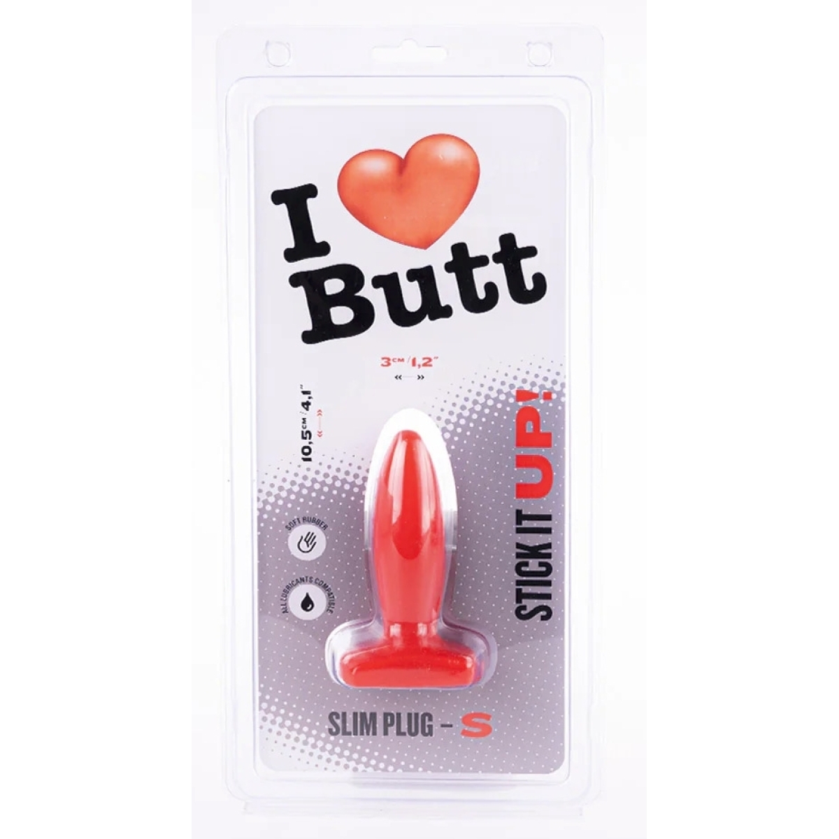 plug slim s i love butt 85 x 3 cm rouge 1