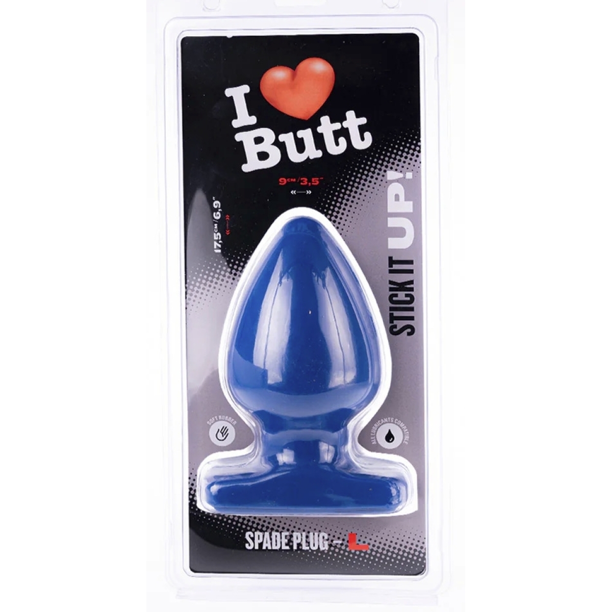 plug spade l i love butt 15 x 9 cm bleu 1