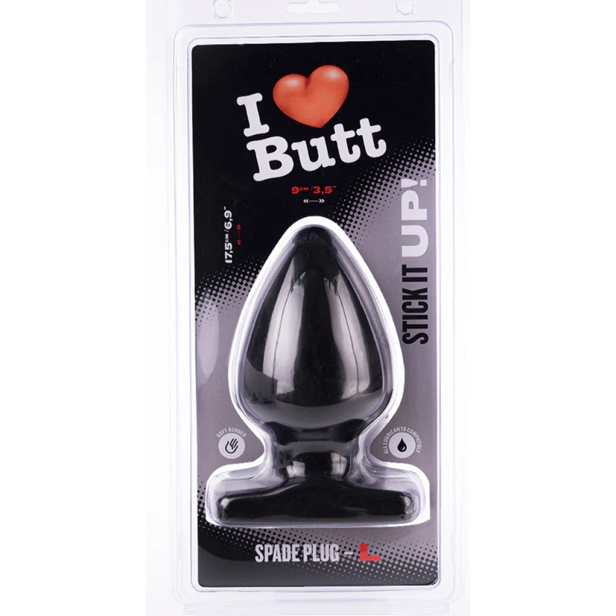 plug spade l i love butt 15 x 9 cm noir 1
