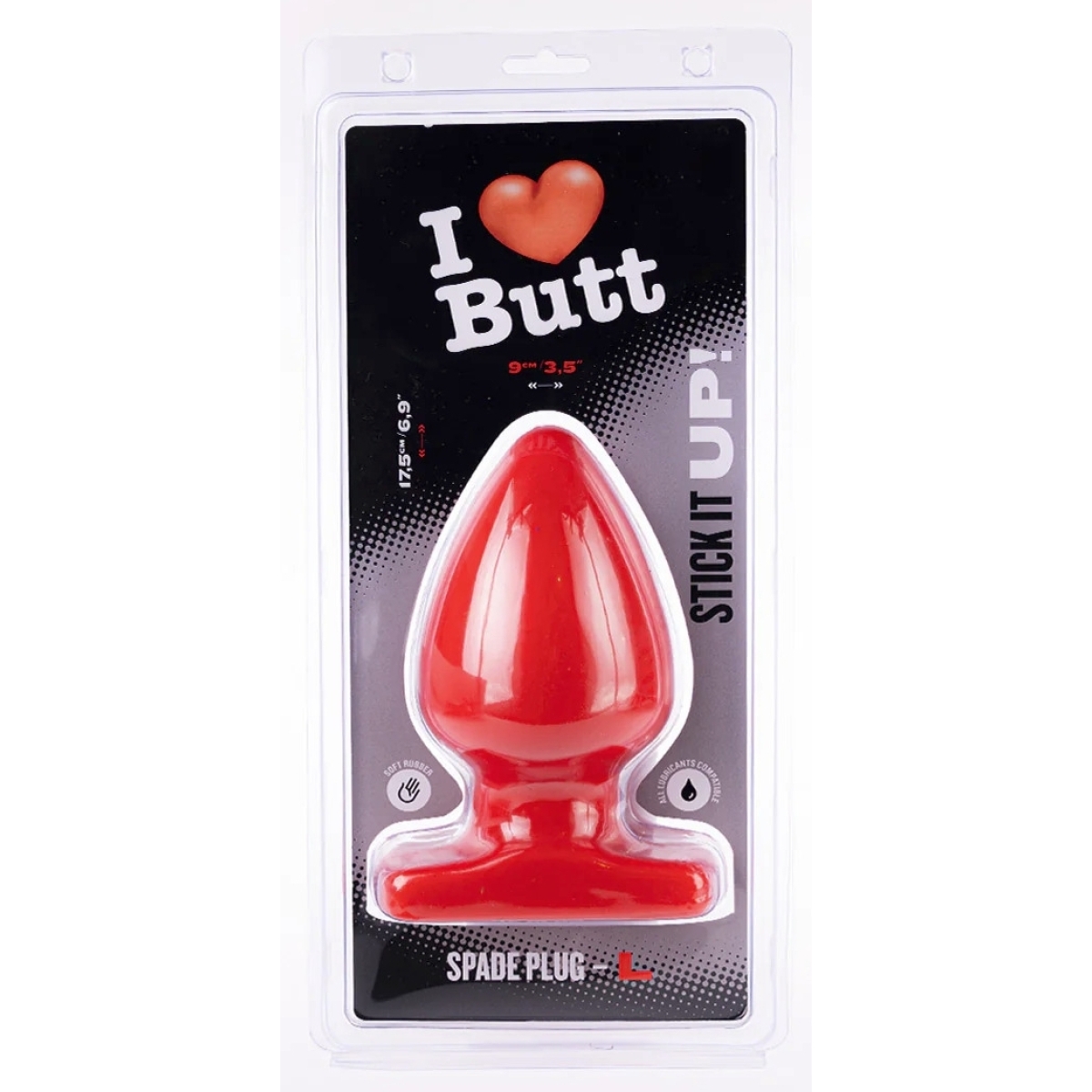 plug spade l i love butt 15 x 9 cm rouge 1