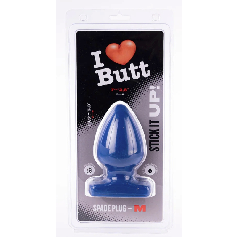 plug spade m i love butt 11 x 67 cm bleu 1