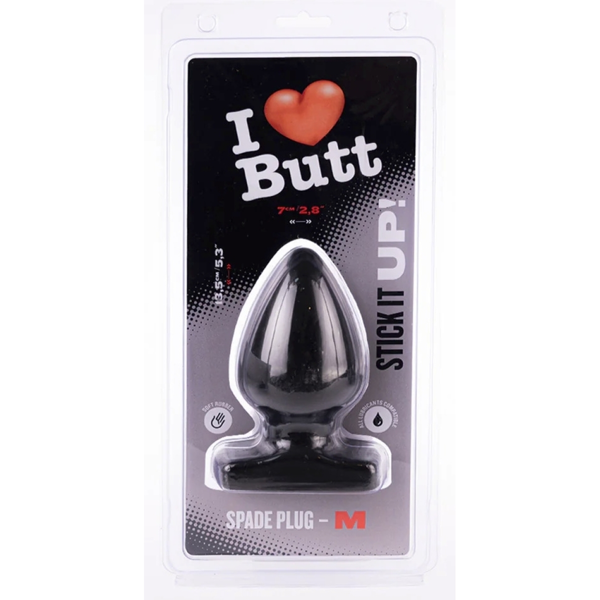 plug spade m i love butt 11 x 67 cm noir 1