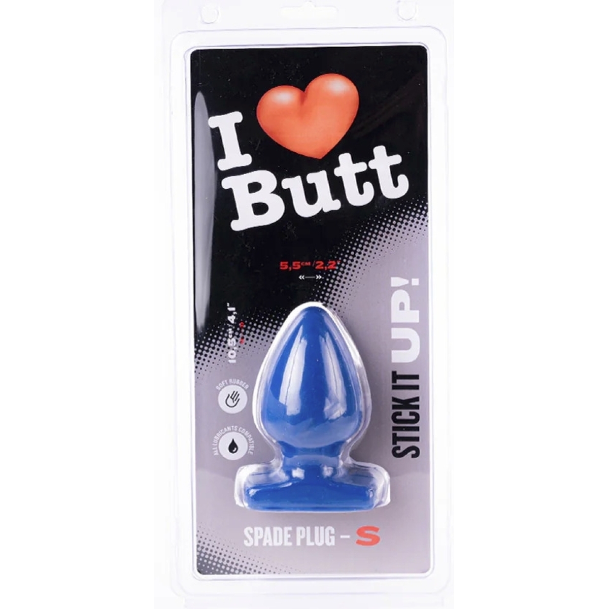plug spade s i love butt 9 x 53 cm bleu 1