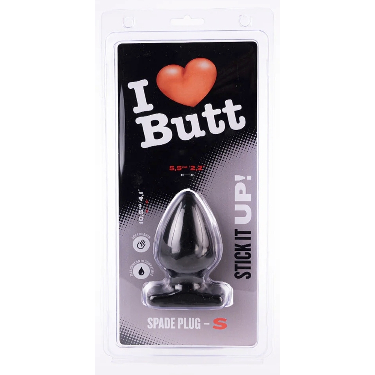 plug spade s i love butt 9 x 53 cm noir 1