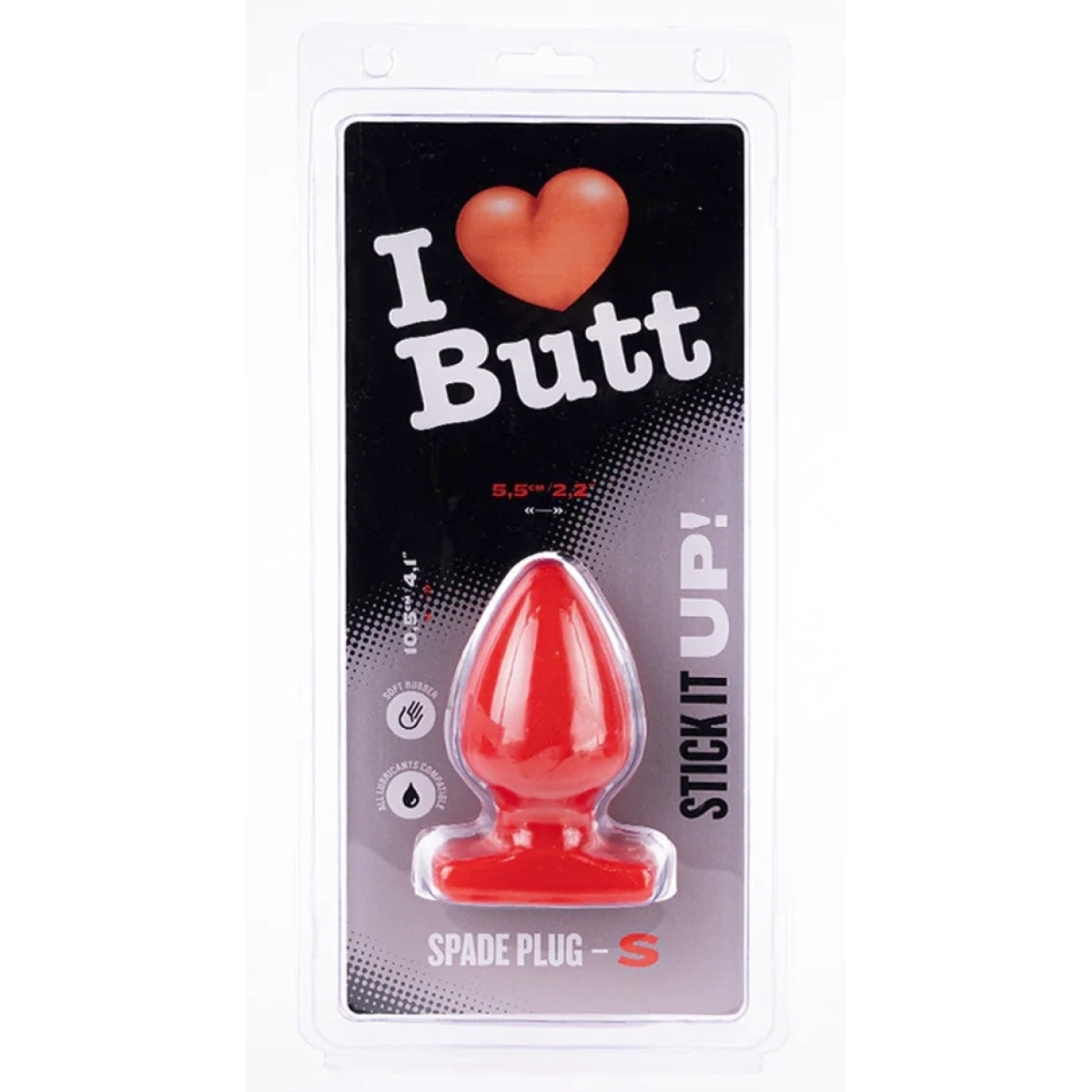 plug spade s i love butt 9 x 53 cm rouge 1