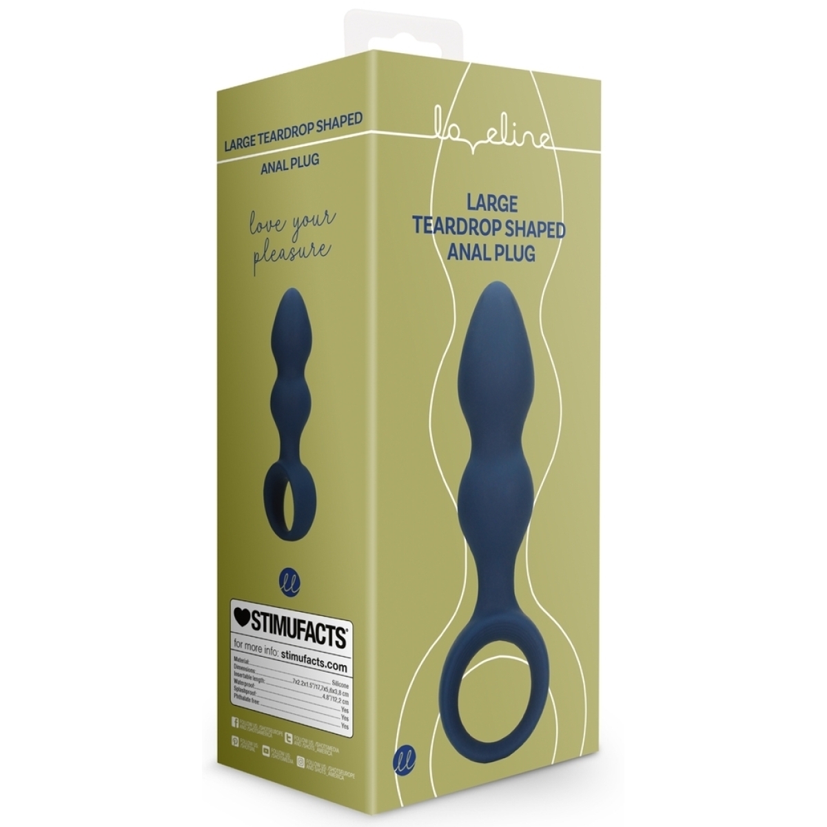 plug teardrop baltic l 12 x 4cm bleu 1