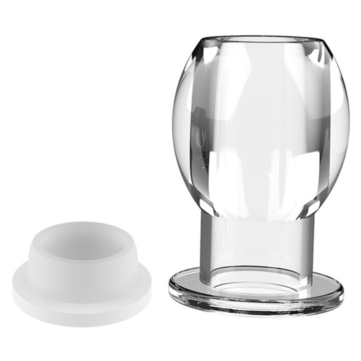 plug tunnel avec bouchon hollow stop transparent 1