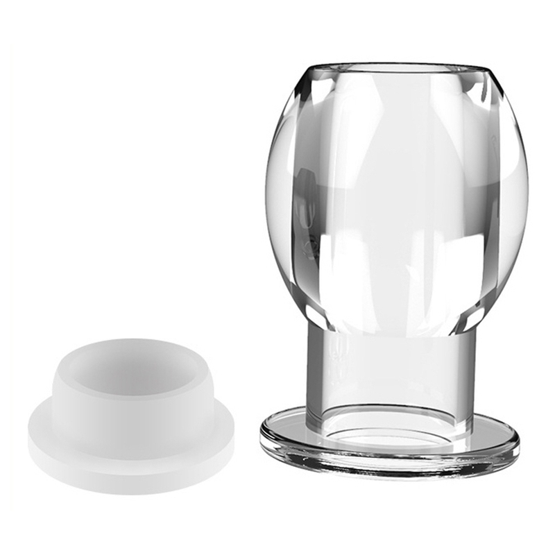 plug tunnel avec bouchon hollow stop transparent 1