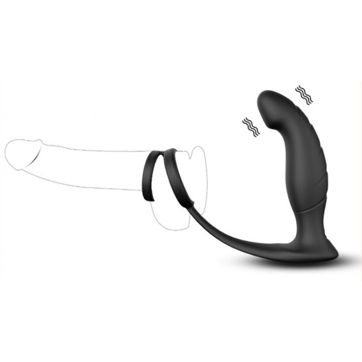 plug vibrant avec cockring wandering 11 x 3 cm 1
