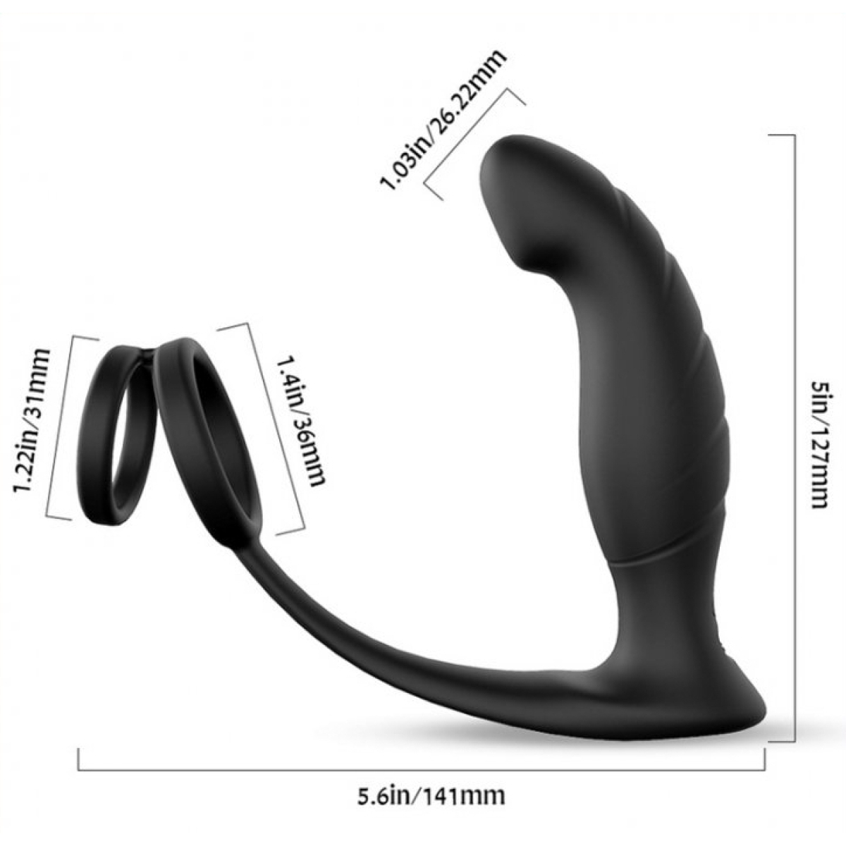 plug vibrant avec cockring wandering 11 x 3 cm 4