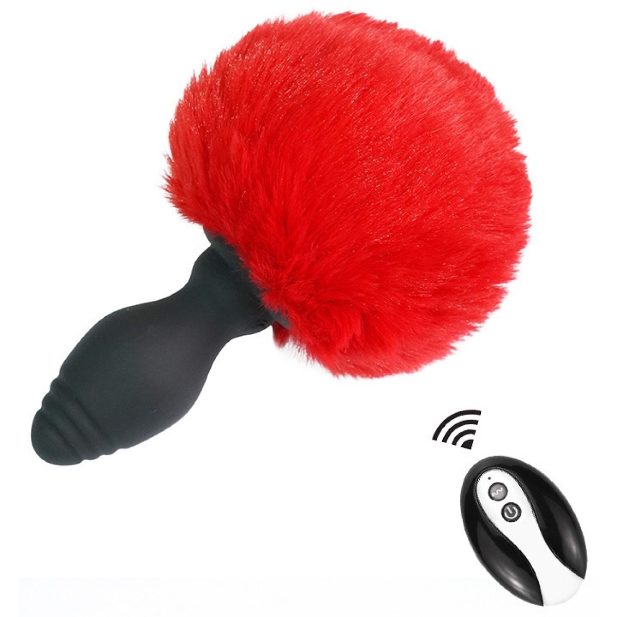 plug vibrant avec pompon tailyvibe 65 x 31cm rouge