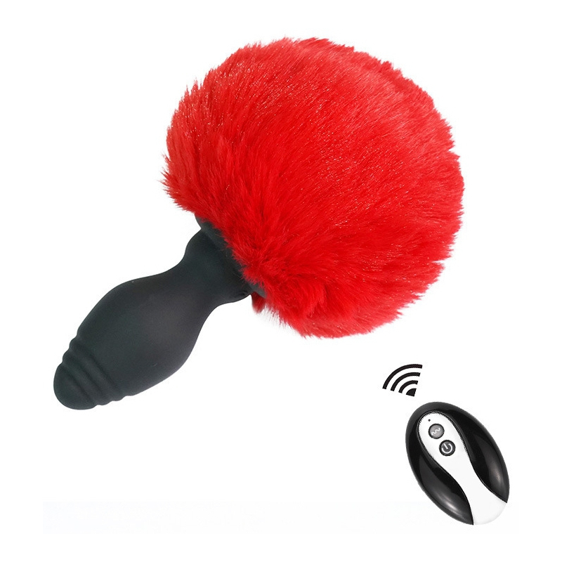 plug vibrant avec pompon tailyvibe 65 x 31cm rouge