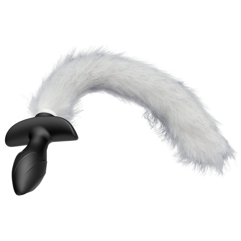 plug vibrant avec queue blanche tail curve 9 x 37cm queue 30cm 2