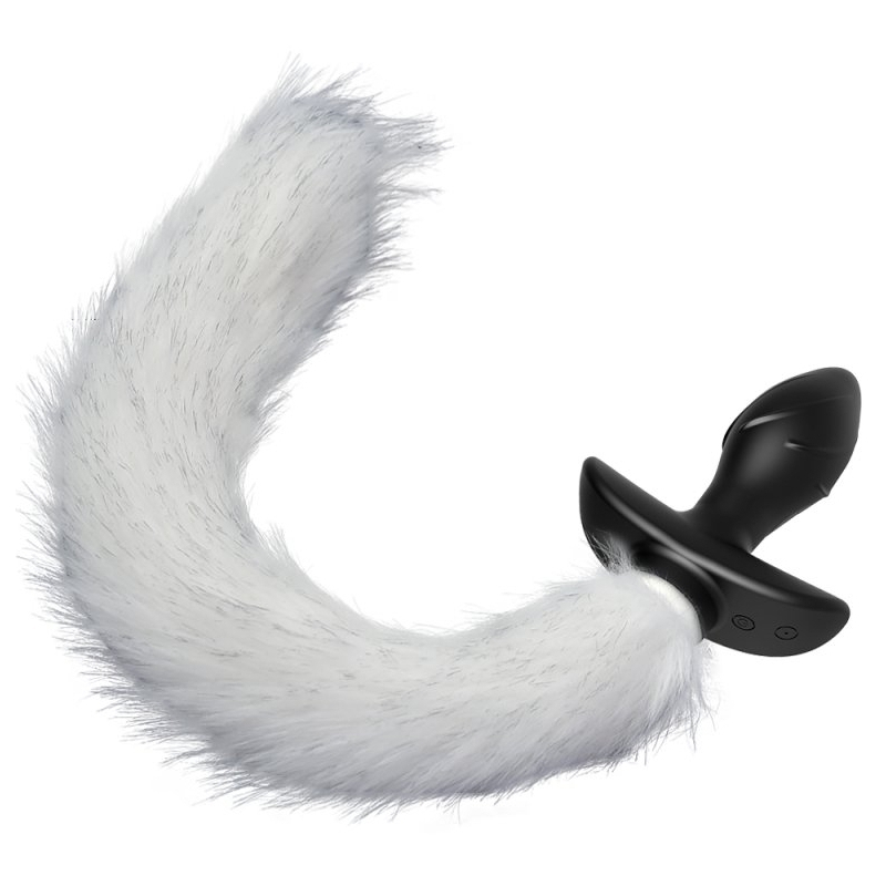 plug vibrant avec queue blanche tail curve 9 x 37cm queue 30cm 3