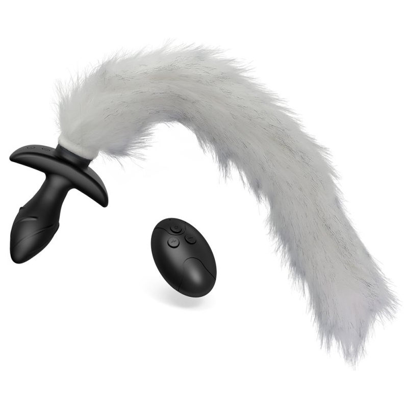 plug vibrant avec queue blanche tail curve 9 x 37cm queue 30cm 6