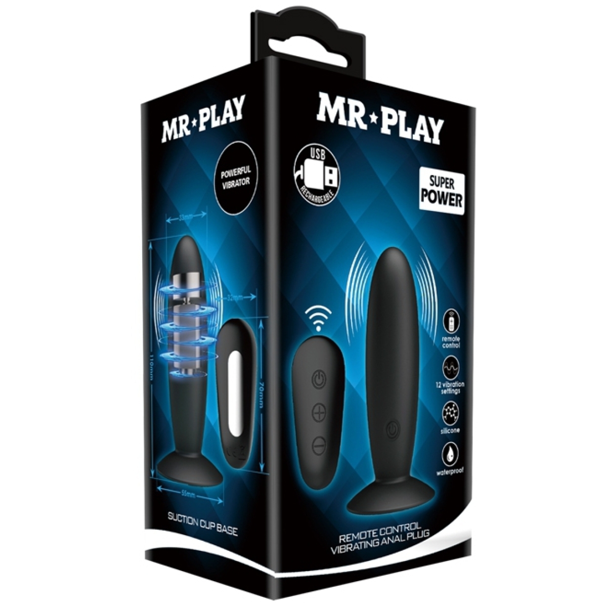 plug vibrant avec telecommande vibes control mr play 10 x 33cm 1