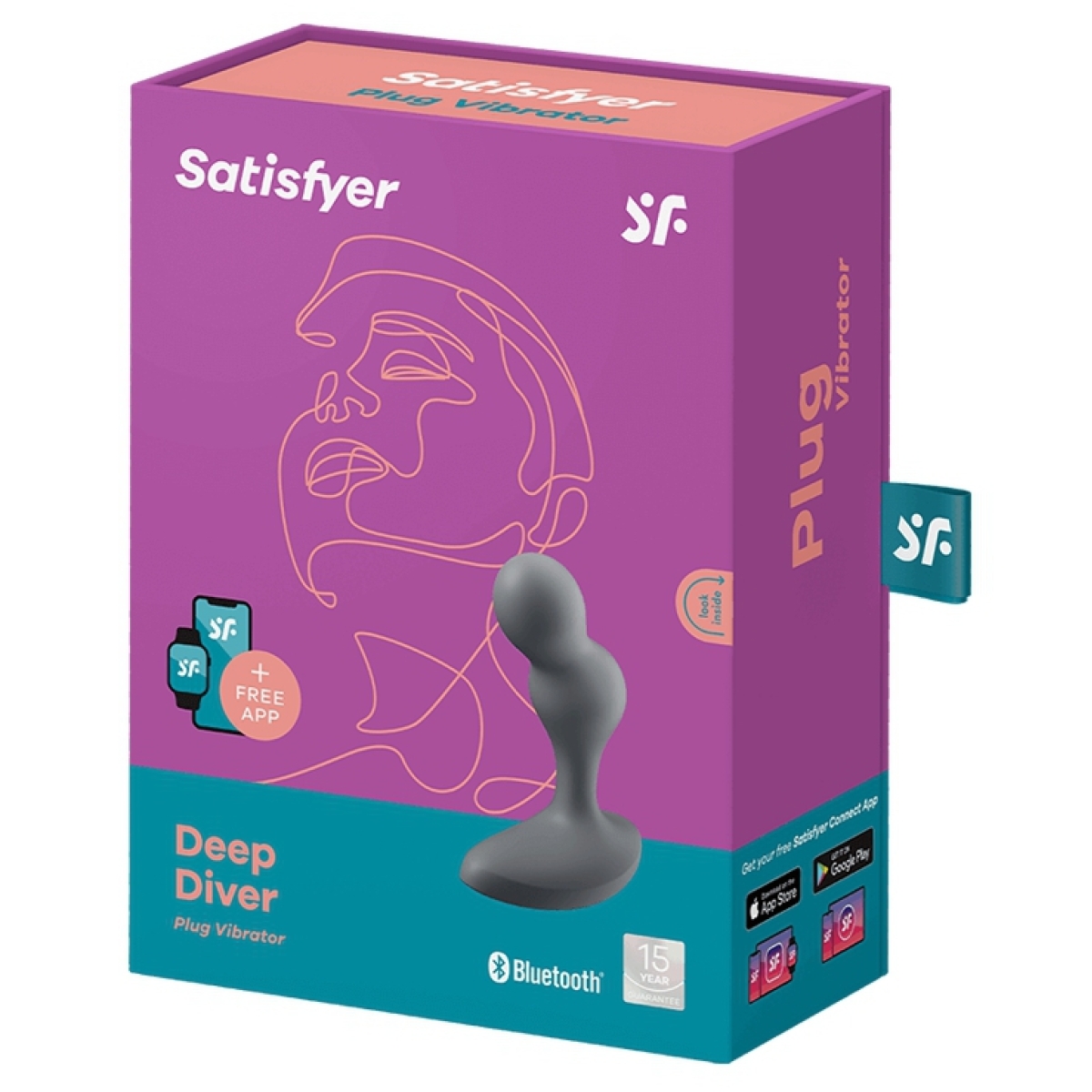 plug vibrant connecte deep diver satisfyer 8 x 33cm noir 1