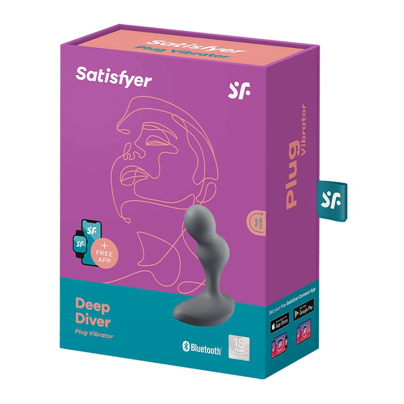 plug vibrant connecte deep diver satisfyer 8 x 33cm noir 1