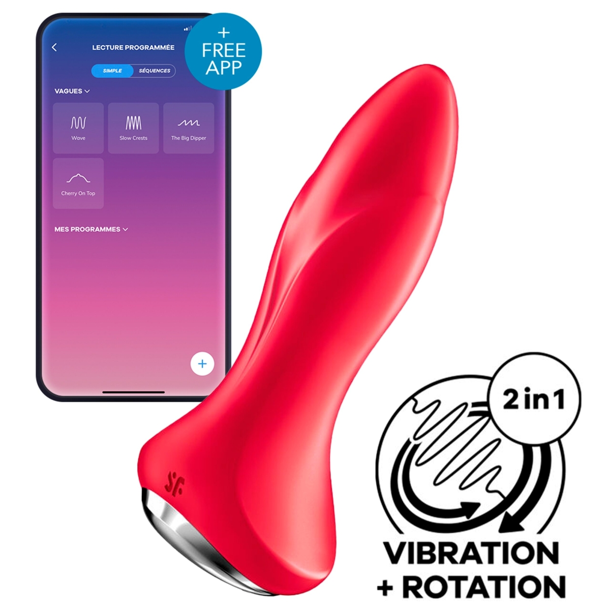 plug vibrant connecte rotator 1 satisfyer 10 x 4cm rouge scaled
