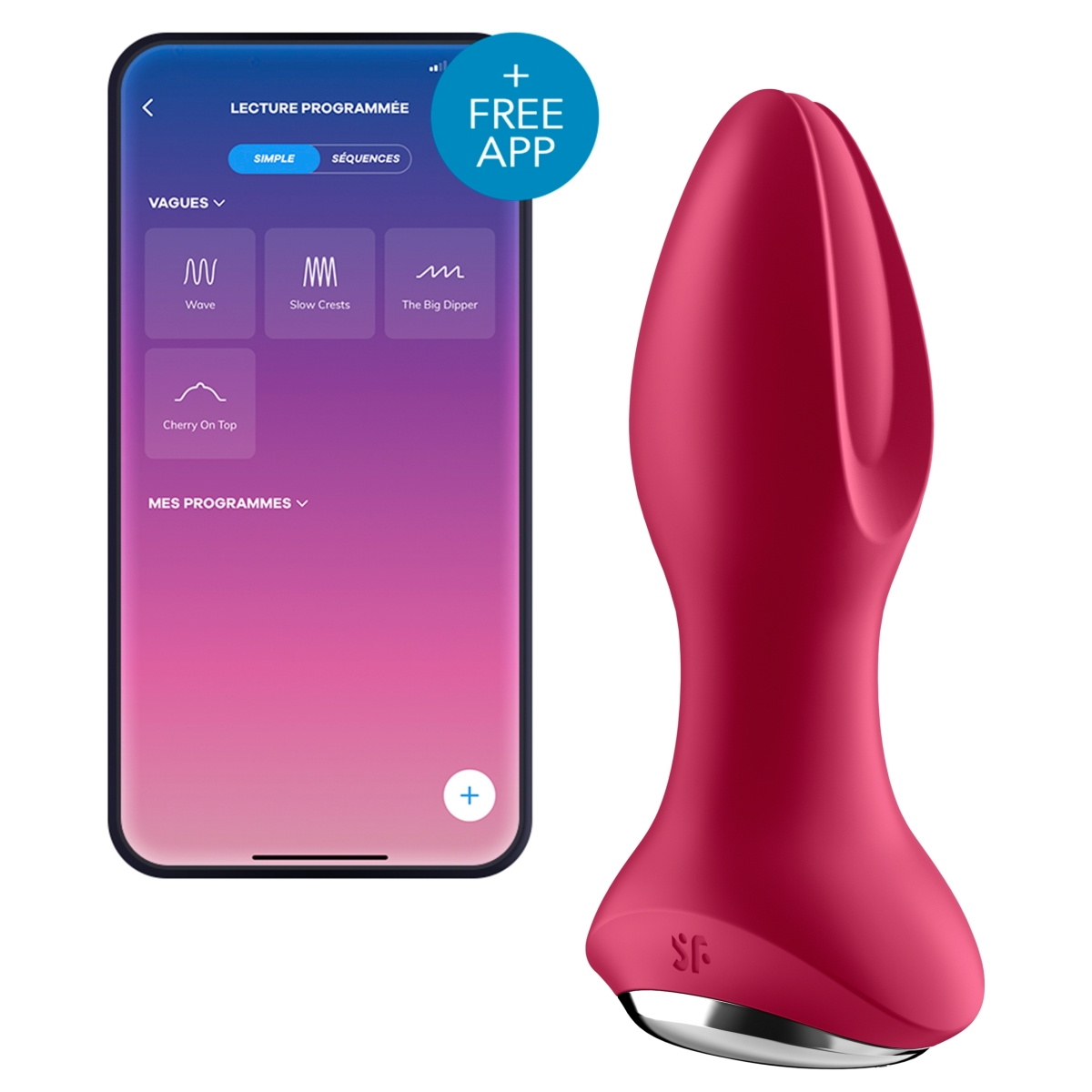 plug vibrant connecte rotator plug satisfyer 10 x 4cm fuchsia