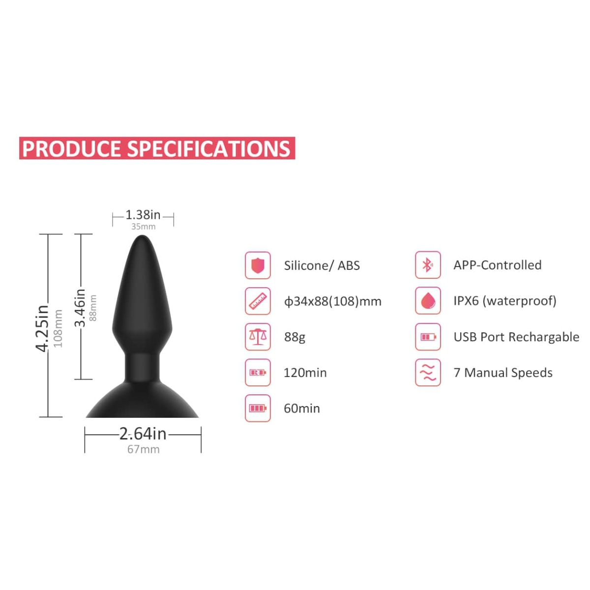 plug vibrant controle a distance equinox 9 x 35 cm 12