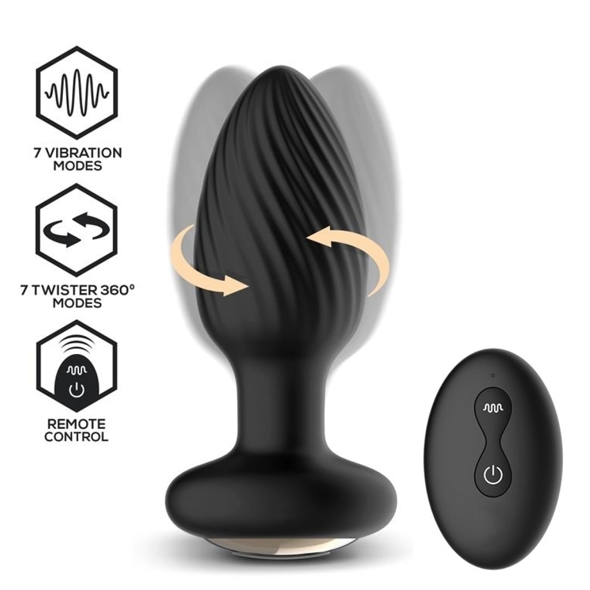 plug vibrant et rotatif drago 8 x 34cm