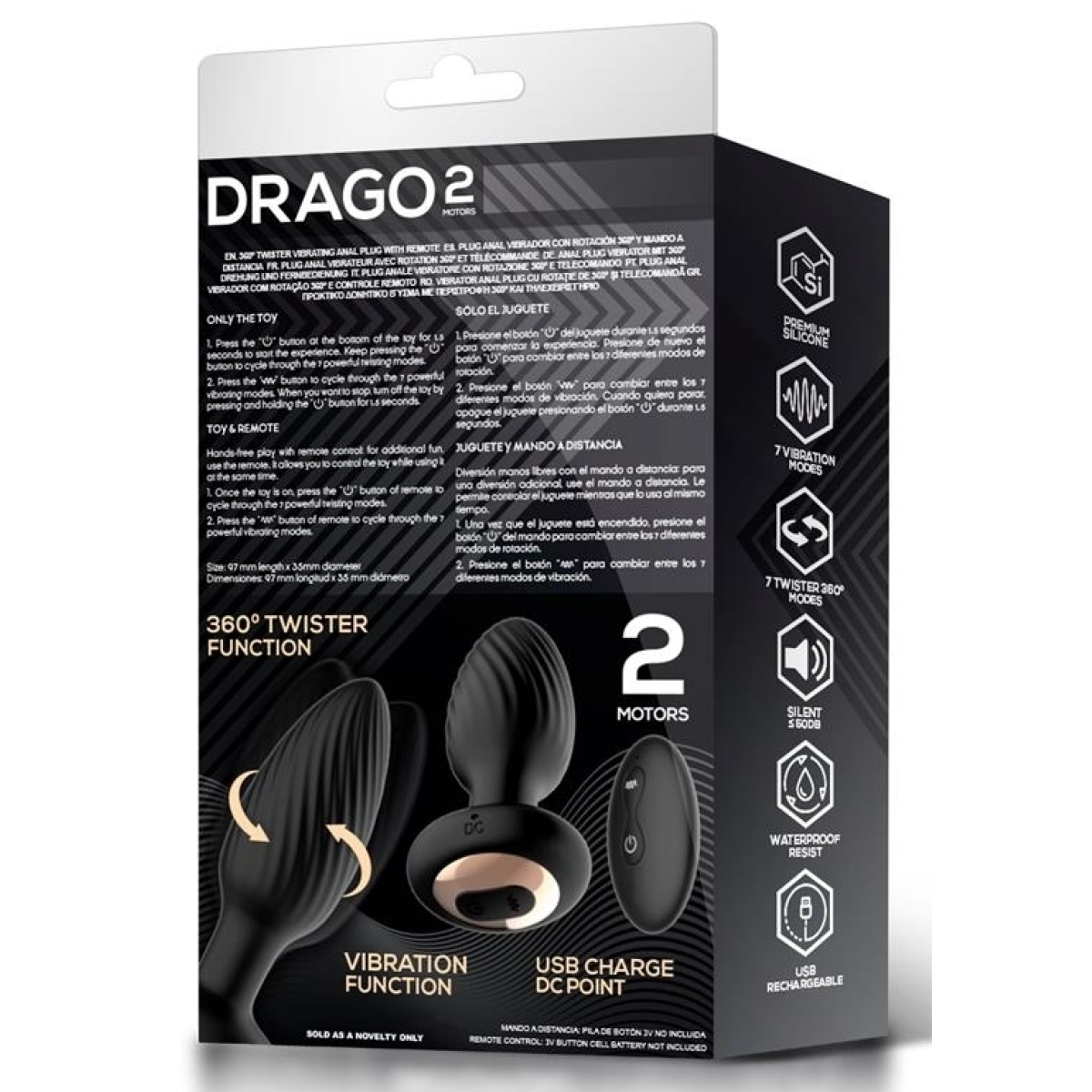 plug vibrant et rotatif drago 8 x 34cm 8