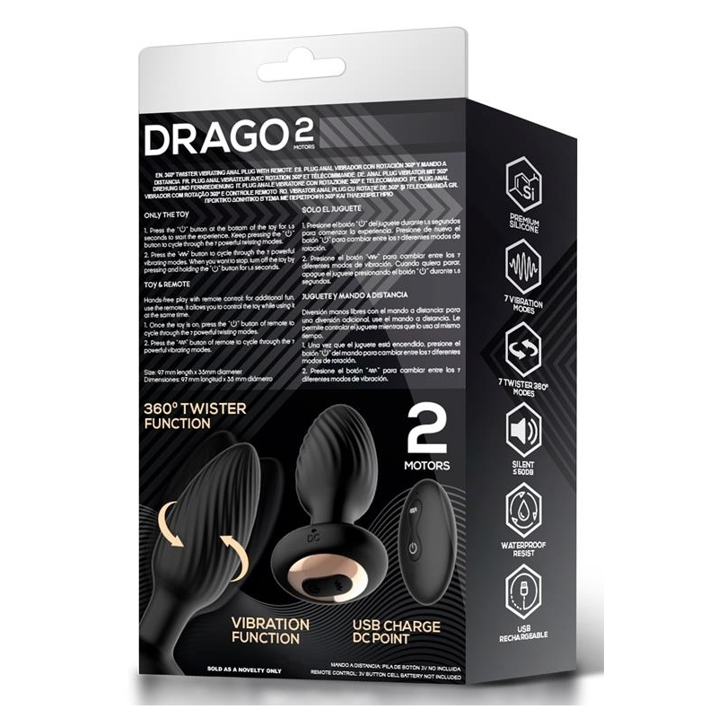plug vibrant et rotatif drago 8 x 34cm 8