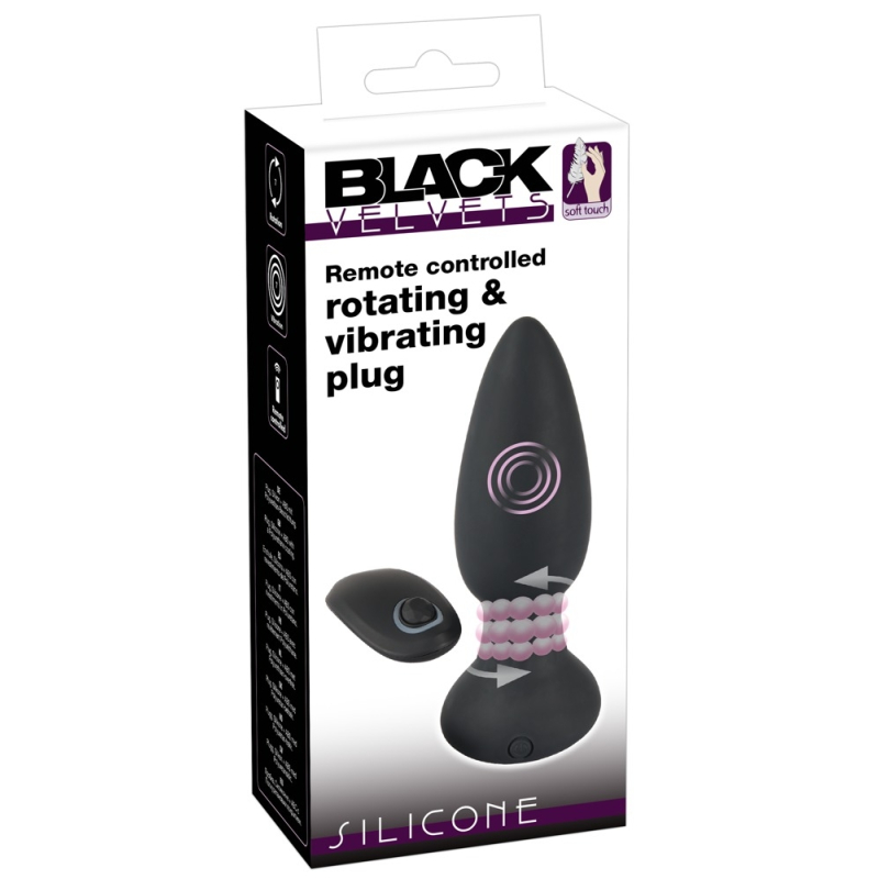 plug vibrant rimmer velvet 11 x 42 cm noir 1
