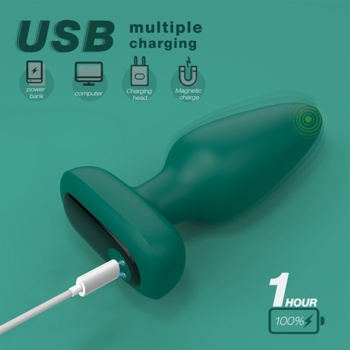 plug vibrant silicone visual 10 x 42cm vert 1