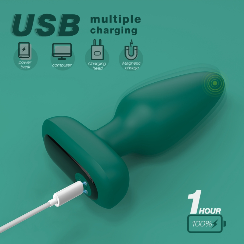plug vibrant silicone visual 10 x 42cm vert 1