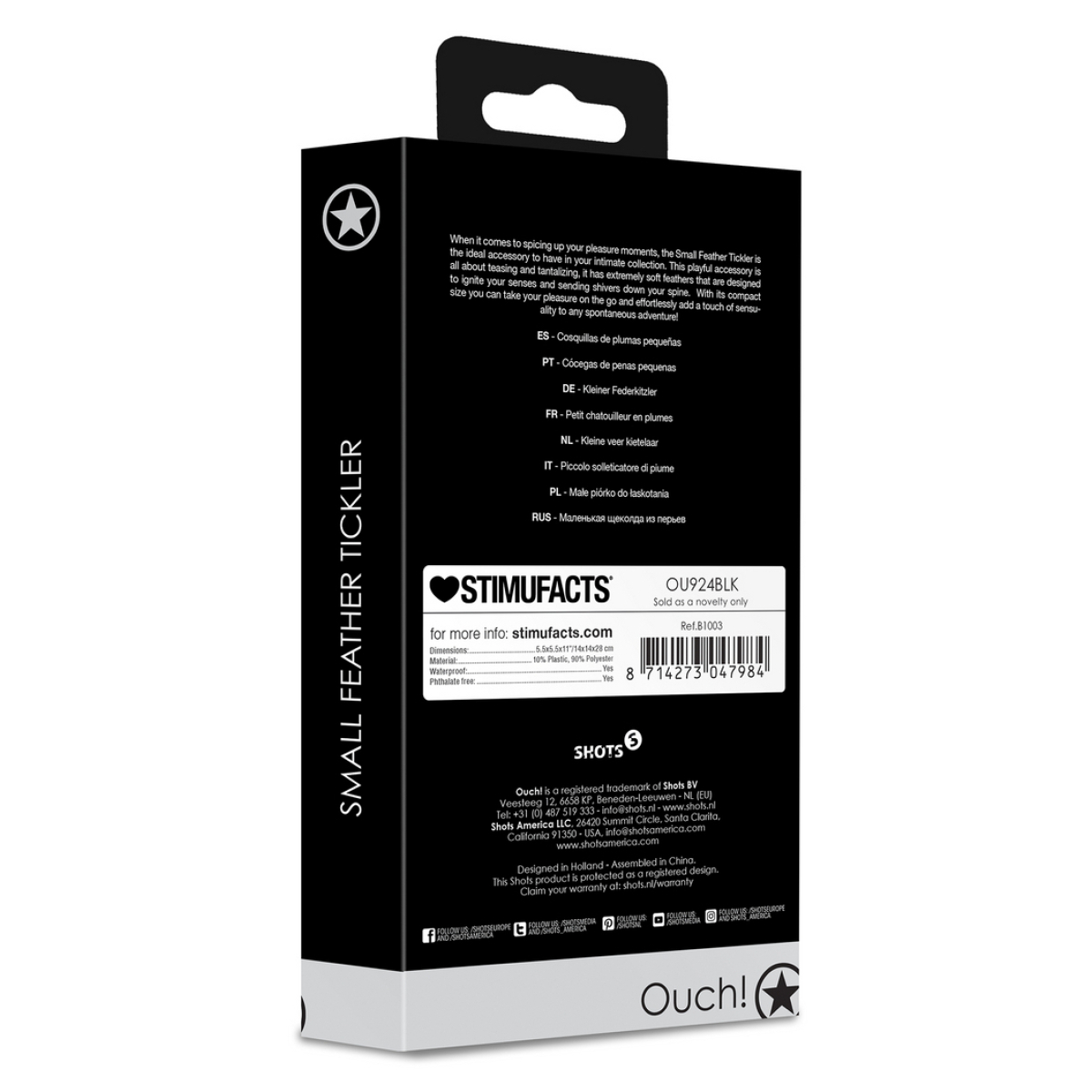 plumeau feather tickler 20cm noir 2