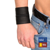poignet bracelet de force en cuir noir noir avec zip