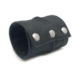 poignet bracelet de force en cuir noir noir avec zip 2