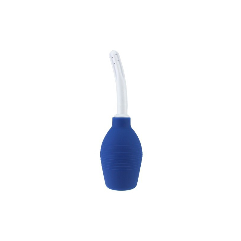 poire de lavement douche anale bleue 2 insertion 12 x 2cm