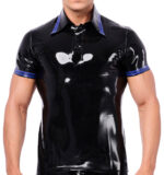 polo en latex xrub noir bleu