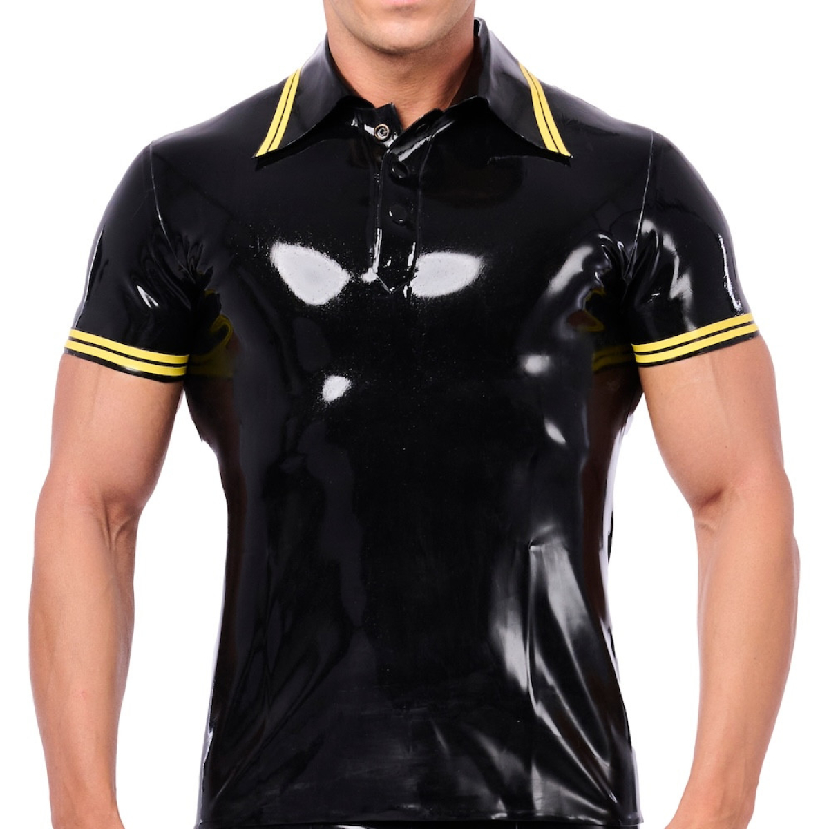 polo en latex xrub noir jaune