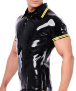 polo en latex xrub noir jaune 2