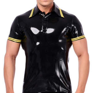 polo en latex xrub noir jaune