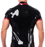 polo en latex xrub noir rouge 1
