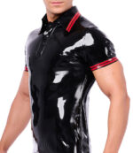 polo en latex xrub noir rouge 2