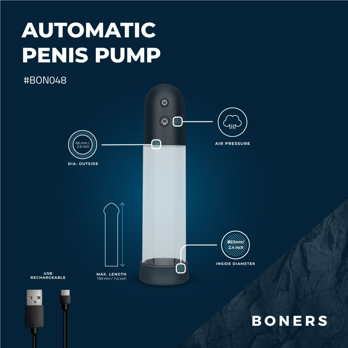 pompe a penis automatique penis auto vacuum 19 x 65cm 12