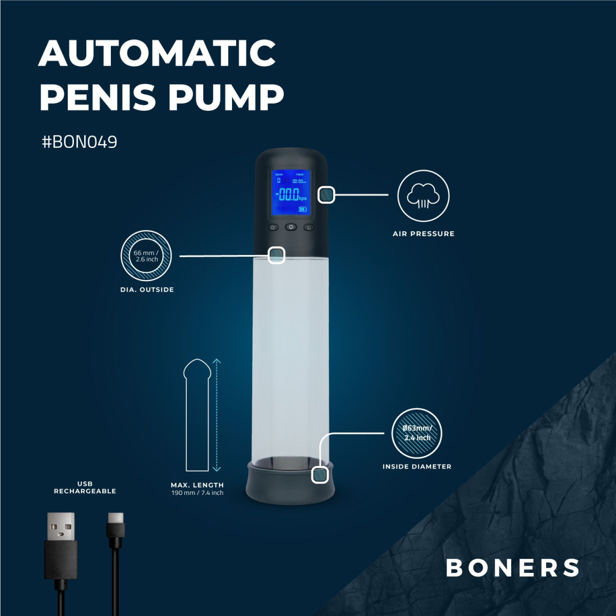pompe a penis automatique smart pump 19 x 65cm 7