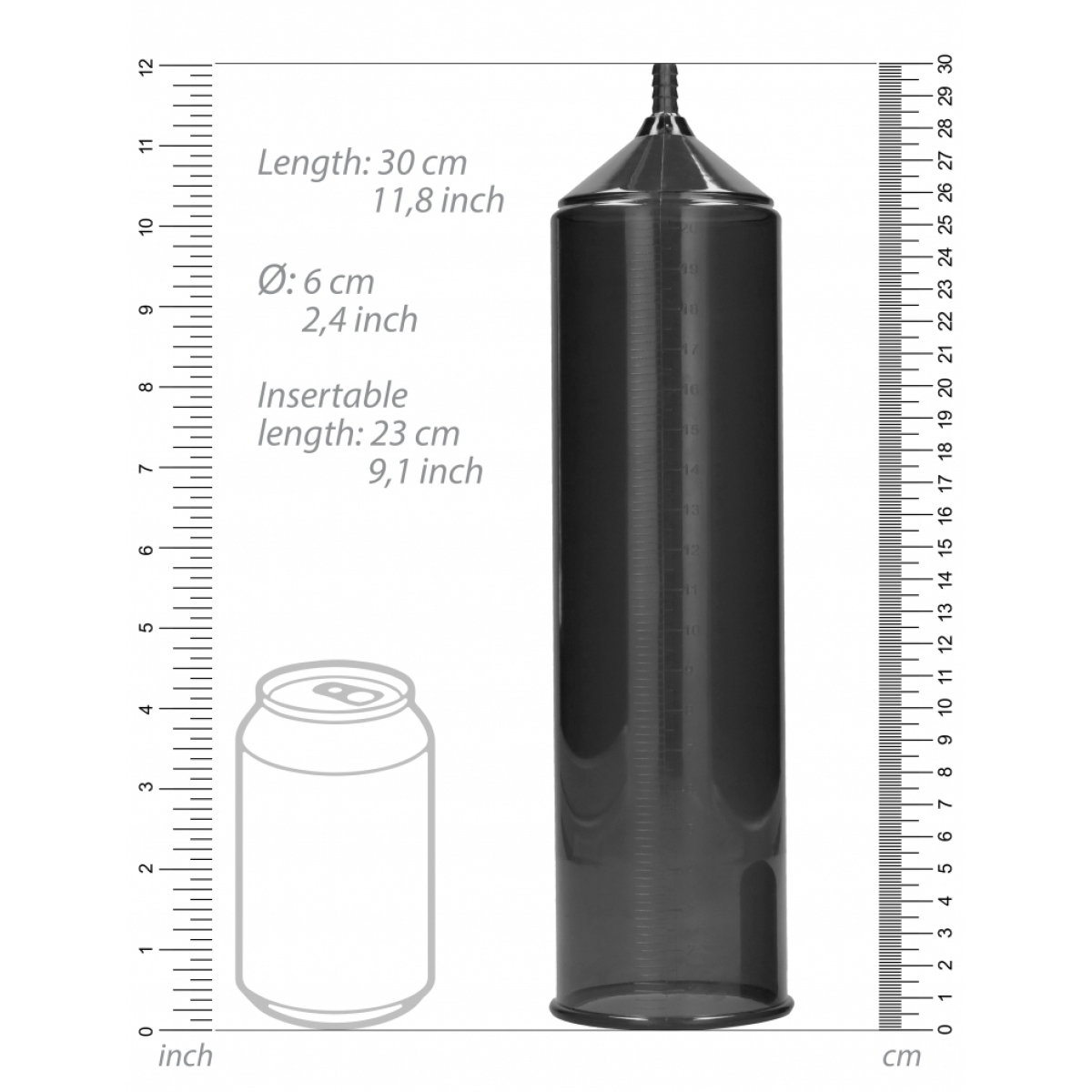 pompe a penis deluxe beginner 23 x 55cm noire 3