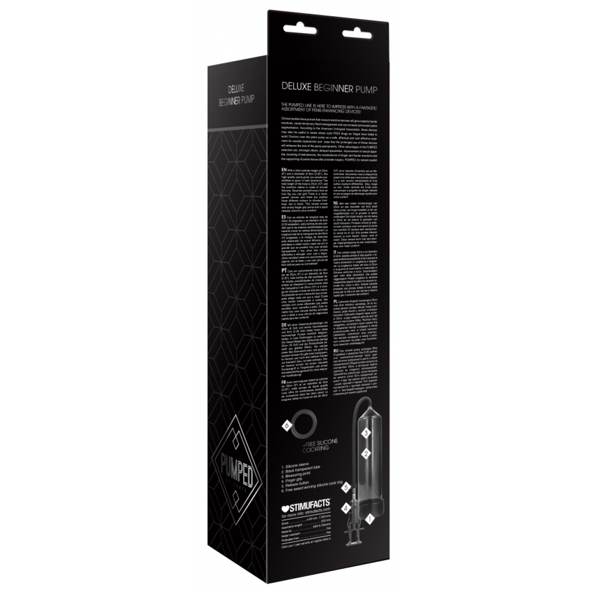 pompe a penis deluxe beginner 23 x 55cm noire 5