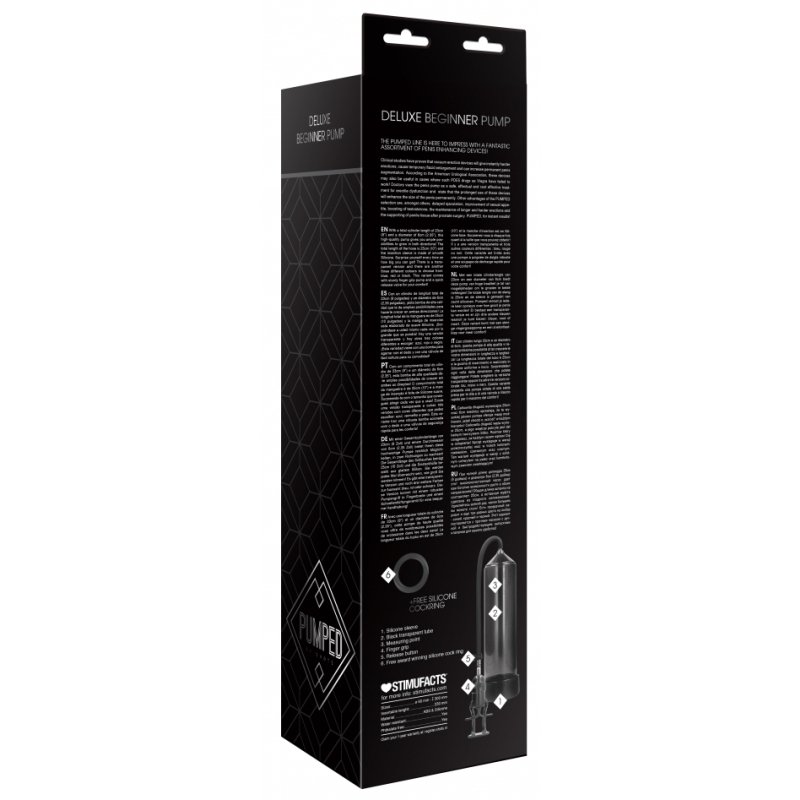 pompe a penis deluxe beginner 23 x 55cm noire 5