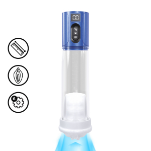 pompe a penis hyperlift 22 x 7 cm bleue