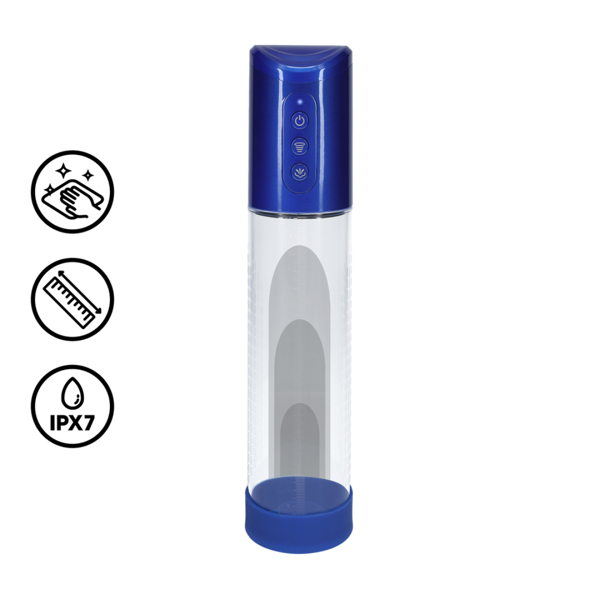 pompe a penis hyperpump 20 x 58 cm bleue 2