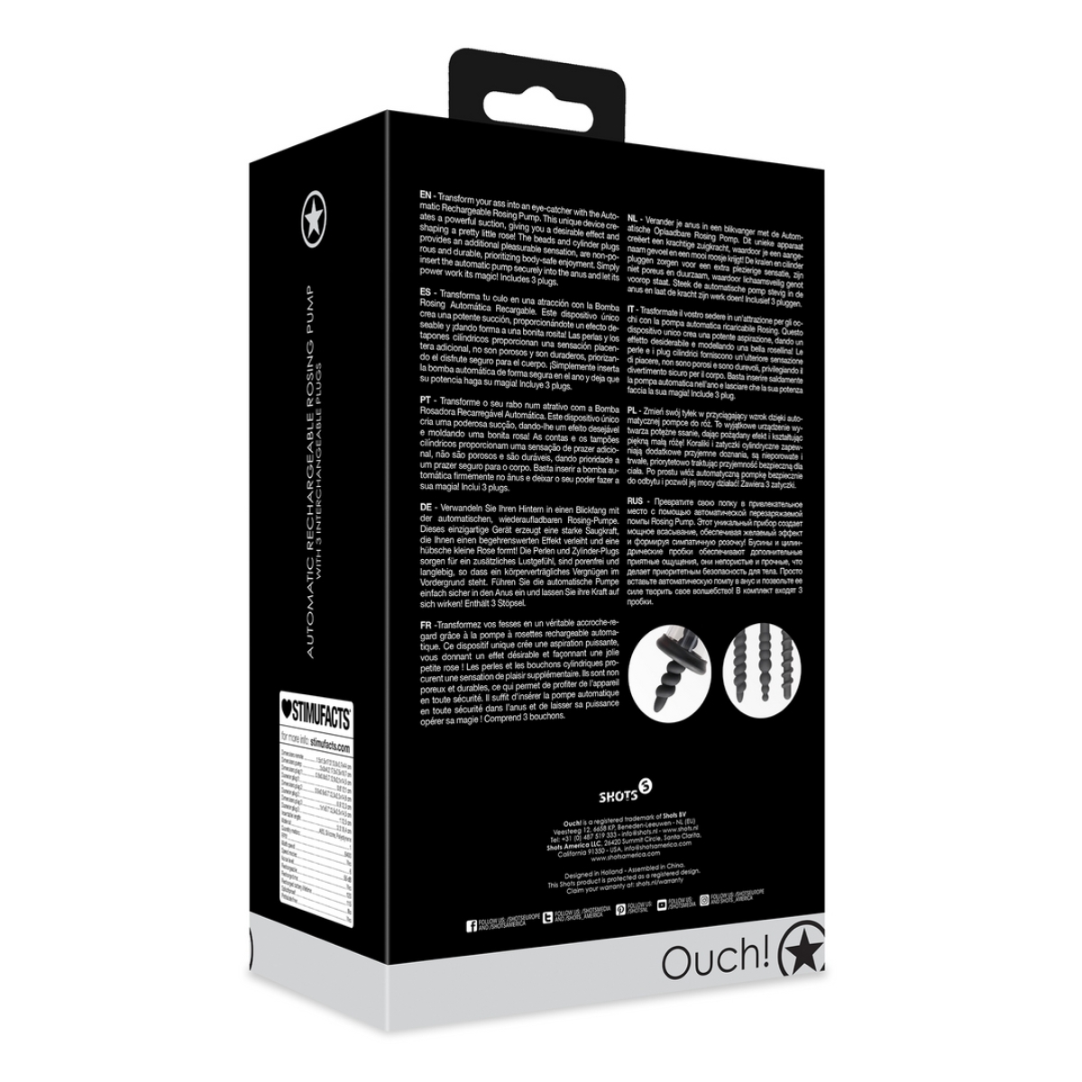 pompe automatique pour rose anale rosingpump avec 3 plugs 5